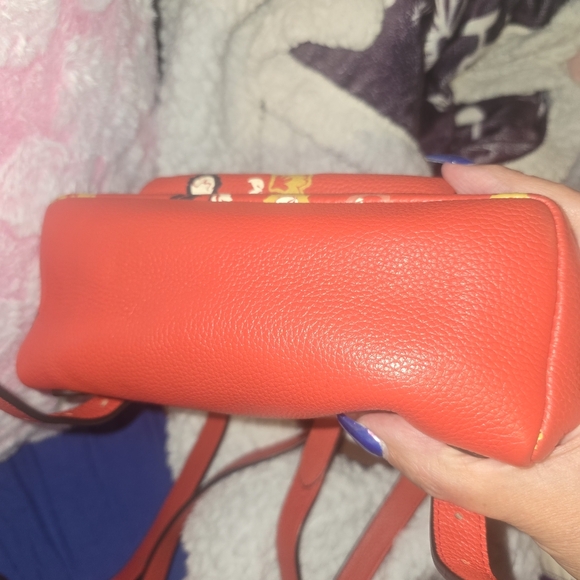 Coach Mini Turnlock Women's Rucksack- Red Multicolor backpack - Picture 5 of 5